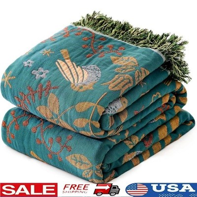 Bohemian Cotton Throw Blanket Soft Breathable Cozy Couch Bed Pet Blanket Gift US