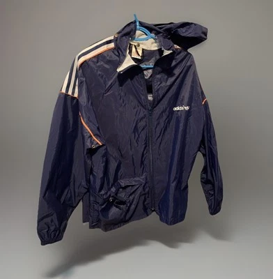 Adidas Windbreaker Jacke Size M 🏸🏸🏸 Retro Vintage Track JACKET 🌧 Regenjacke - Bild 1 von 4