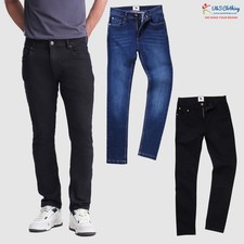 MAX SLIM JEANS Men's Slim Fit, Soft Cotton Stretch Denim, 5 Pockets Reg & Long 