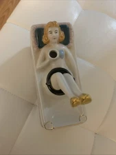 Vintage Naughty Nodder Ashtray Blonde Lady Beauty  Patent TT No Fan