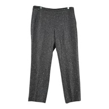 Talbots Wool Blend Sparkle Herringbone Dark Gray Dress Pants Womens Size 12