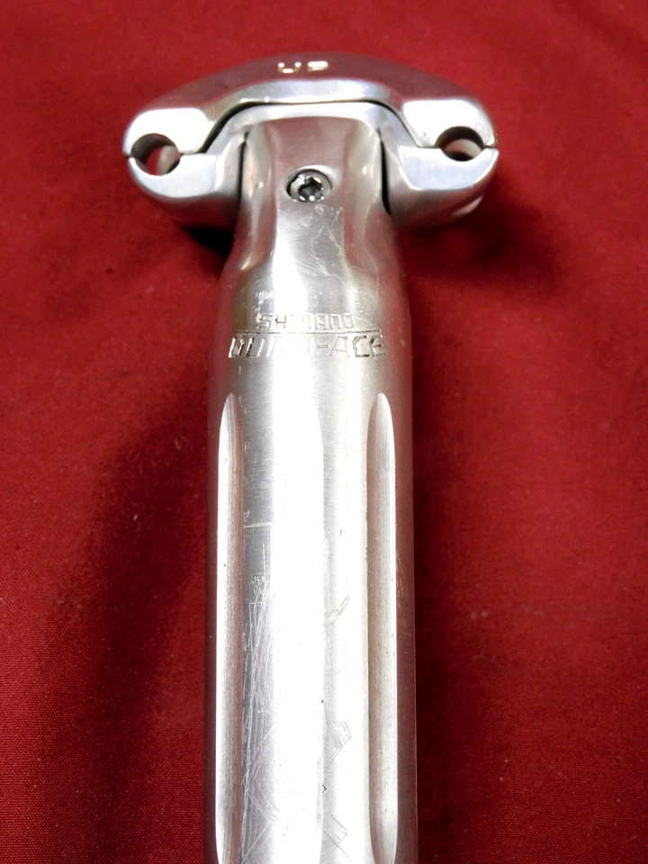 Tija de sillín Shimano Dura-Ace EX 1983 estriada plateada SP-7200 27,0 mm Foto 2 de 4