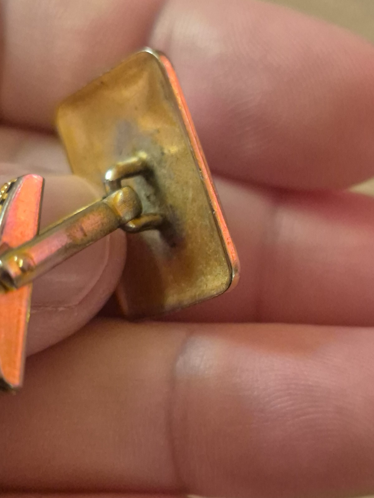 Vintage Damascene Rectangular Cufflinks - image 10