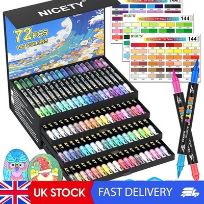Artistic Journey: 72 wasserbasierte Dual-Tip Acrylfarbenmarker für alle Oberflächen