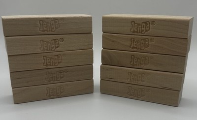 JENGA 10 Pieces Replacement Wood Blocks Original 1986 MILTON BRADLEY