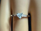 Heart Shape Diamond Wedding Engagement Stack Ring 14K White Gold G VS Diamond — photo 3