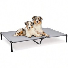 Elevated Pet Bed For Cats  Dogs, Sturdy Metal Frame, Cooling Mesh, Grey
