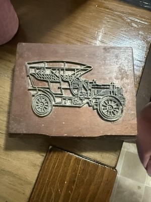 W.A Stratford Playing Cards Antique Car Cars Double Boxed Set Wooden Box Vintage