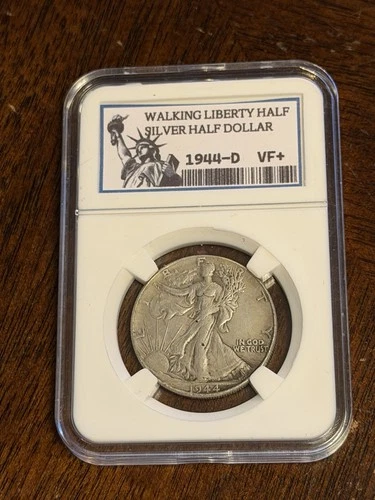1944-D / WALKING LIBERTY HALF DOLLAR [DB-6622-004] (VINTAGE) KEEPSAKE SLAB / VF+