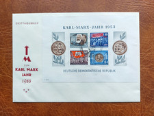 FDC DDR Block 9A Karl-Marx-Jahr 1953 auf Sonderumschlag, ESST, rar