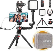 Smartphone Vlogging Kit with Metal Microphone  Light V-Master For Android