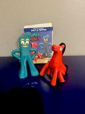 Gumby Pokey Ceramic Salt & Pepper Shaker Collectible Clay Art W/BOX 1997 VTG NEW