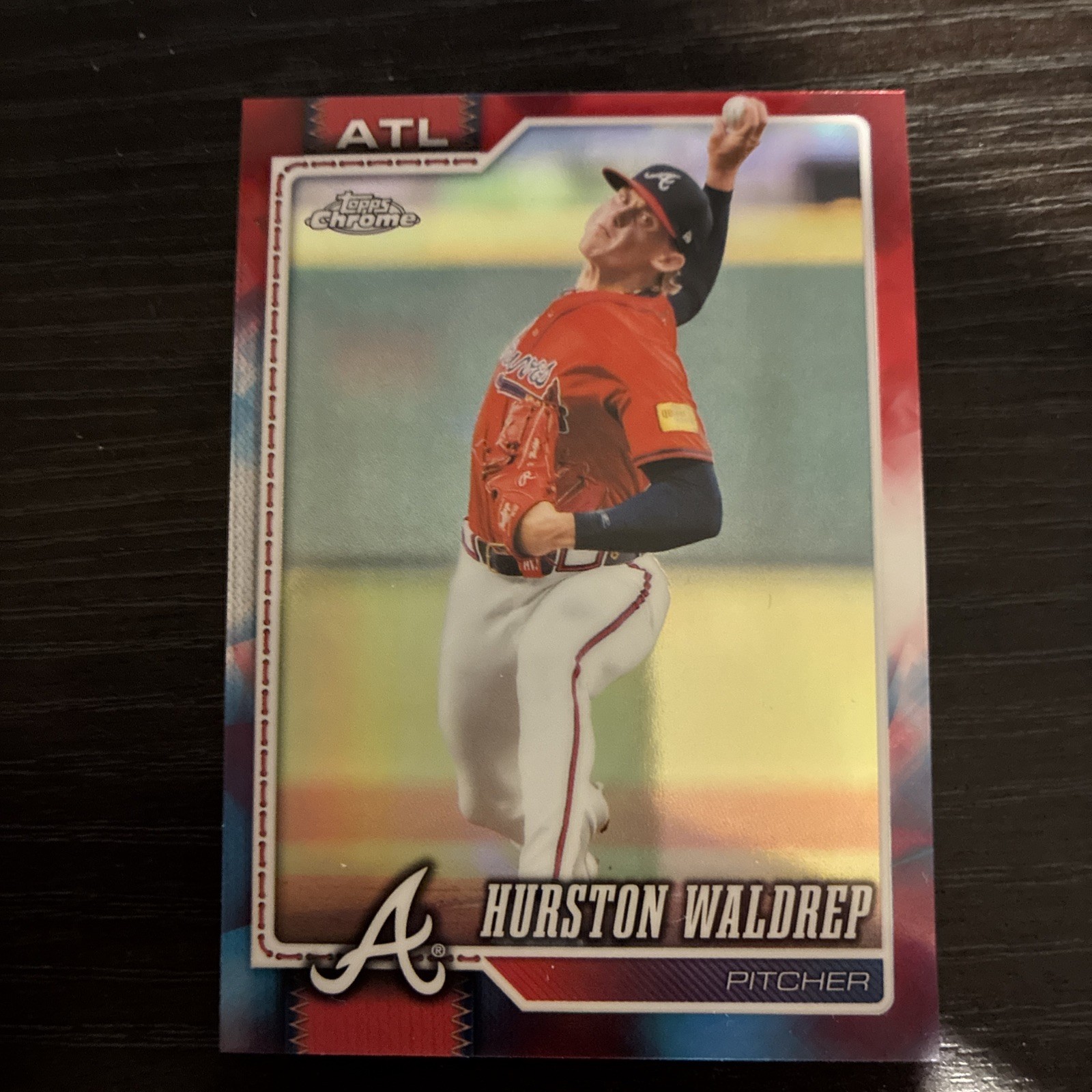 2026 Topps Chrome - Hurston Waldrep #141 Red White and Blue Refractor Braves