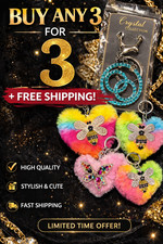 Pink Faux Fur Heart Keychain Purse Charm Bag Charm Fluffy Cute Accessory