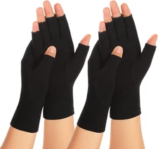 2 Pairs Arthritis Compression Gloves for Women Men, Carpal Tunnel , Fingerless G