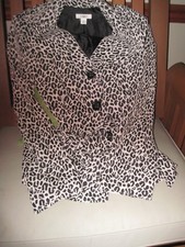 Cato Leopard Animal Print Jacket M Nwot With Matching Belt $90