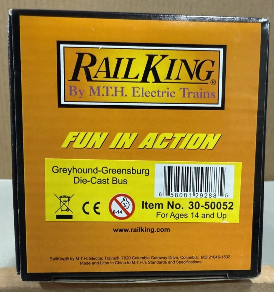 MTH Rail King  30-50052  Greyhound  -  Greensburg, Brady's Train   Die-Cast Bus - Image 3 of 4