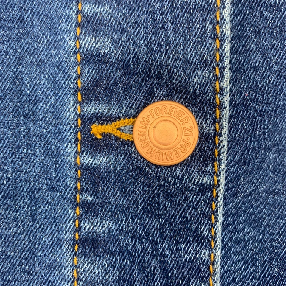 Винтажная эластичная джинсовая юбка на пуговицах Y2K Forever 21 F21 размер 31 темная стирка - Изображение 3 из 4