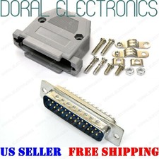 DB25 25-Pin Male Solder Cup Connector Plastic Hood Shell  Hardware DB-25