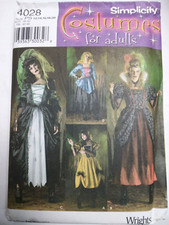 Dead Wench Goth Dress P5 12 14 16 18 20 Costume Simplicity 4028 Sewing Pattern
