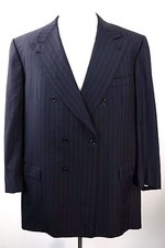 Brioni Italy Aurelio Super 150s Double Breasted Blazer Coat Jacket EUC Mens 50L