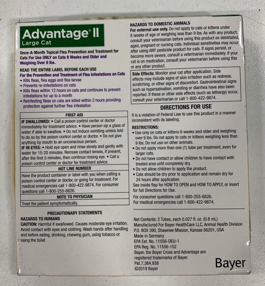 Advantage large cat 2 cheap pack