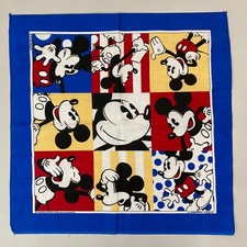 Vintage Disney Mickey Mouse Bandana Handkerchief USA Made