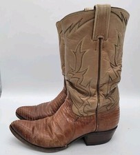 Vintage Tony Lama 6 B Brown Lizard Leather Cowboy Boots Womens