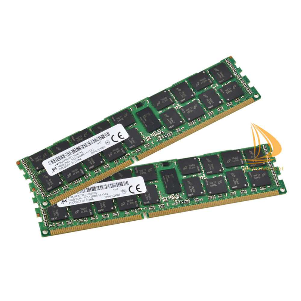 Micron 2x 16GB 2RX4 PC3-12800R DDR3-1600Mhz 240PIN ECC REG Server