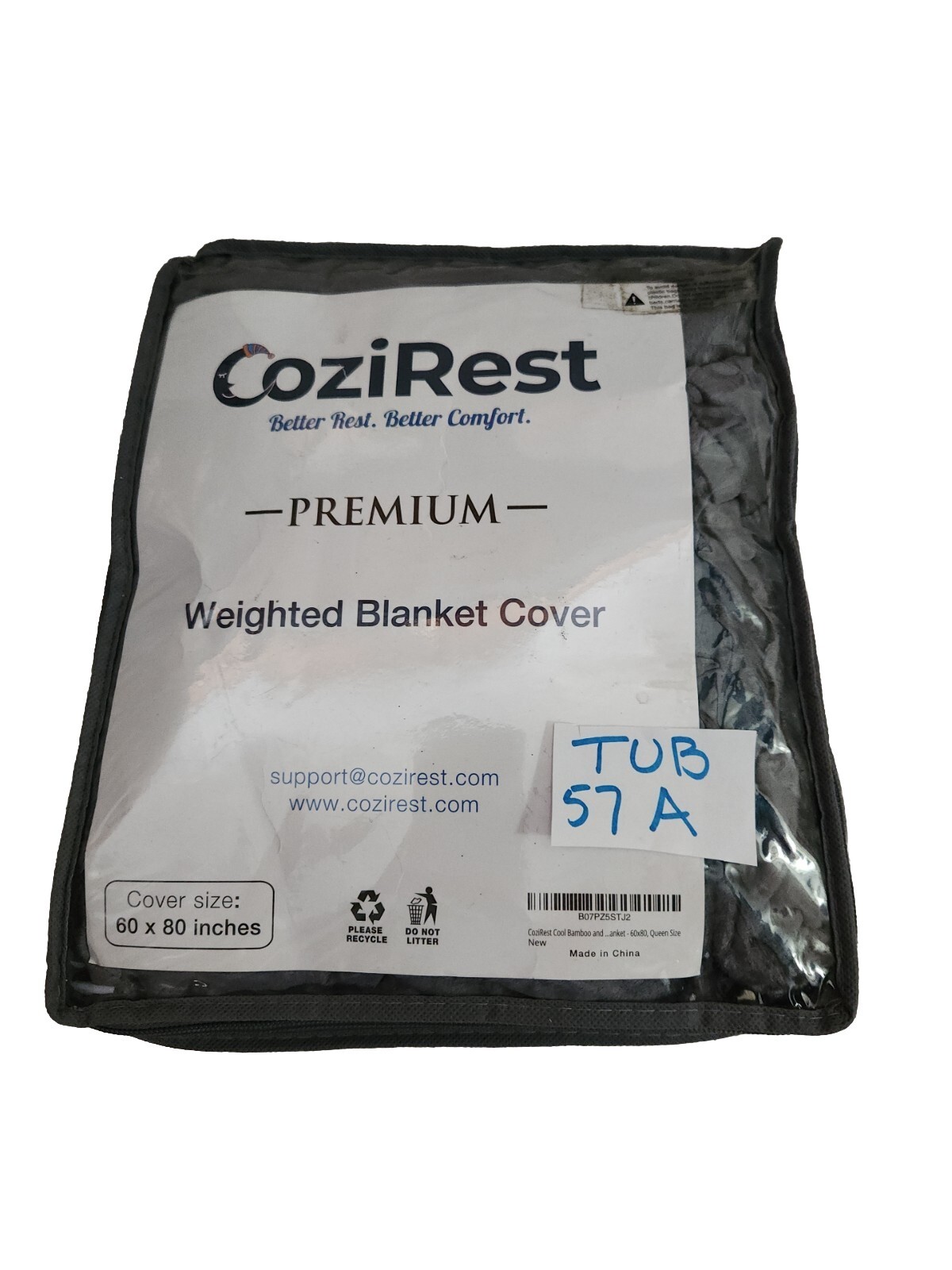 CoziRest Premium Weighted Blanket Cover Dark Gray eBay