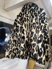 Monki Faux Fur Leopard Print Coat Size L - A Real Beauty.