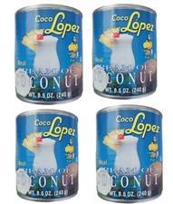 4 Cans-8.5oz. Coco Lopez Real Cream Of Coconut for Piña Colada & others Desserts