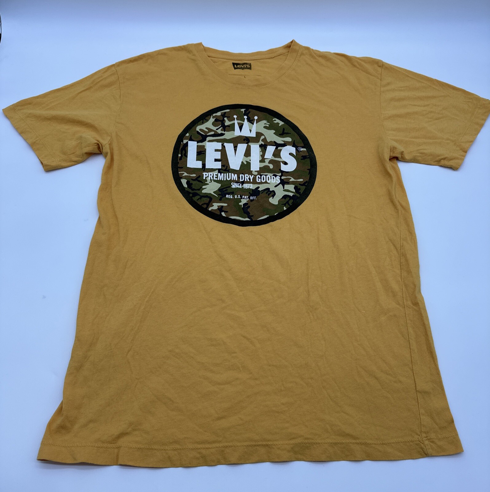 Levi’s Strauss & Co Premium Dry Goods T Shirt Large Graphic Print Yellow …#11921