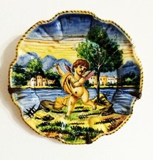 ANTICO PIATTO-MAIOLICA-EGISTO FANTECHI-FINE SEC.XIX-SESTO FIORENTINO-MAJOLIQUE