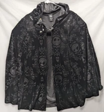 The Nightmare Before Christmas Jack Velvet Girls Hooded Cape S/M Needs Repair