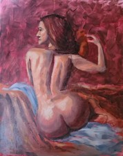 QUADRO - NUDO - EROTICO - EXPR - REALISMO - PEZZO UNICO - olio su tela 50 x 40 cm