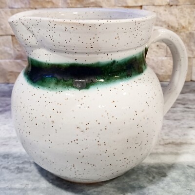 Handmade Pottery Pitcher Signed On Bottom 6 7/8''