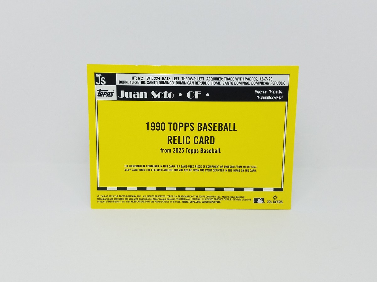 2025 Topps #T90R-JS Juan Soto, Yankees - 1990 Topps 35th