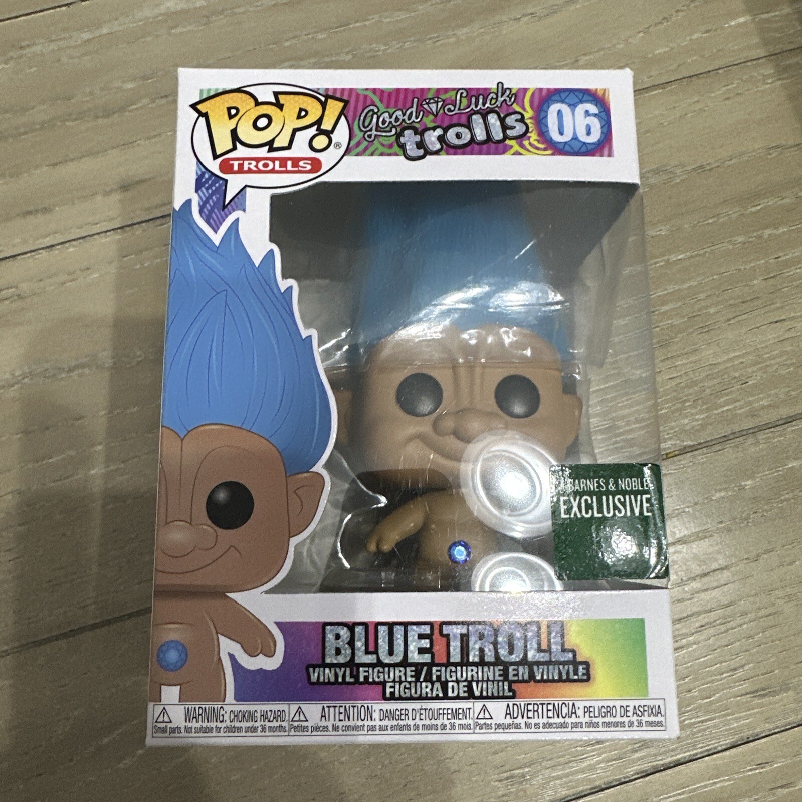 Funko Pop! Good Luck Trolls #06 Blue Troll Barnes &Amp; Noble Exclusive (Vaulted)