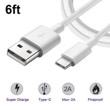 6ft Fast Charging Cable for LG Stylo 5 Plus V35 G7 ThinQ G6 V30 Type C USB CORD