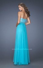 La Femme 19898 Aqua Marine Stunning Pageant Prom Gown Dress sz 12