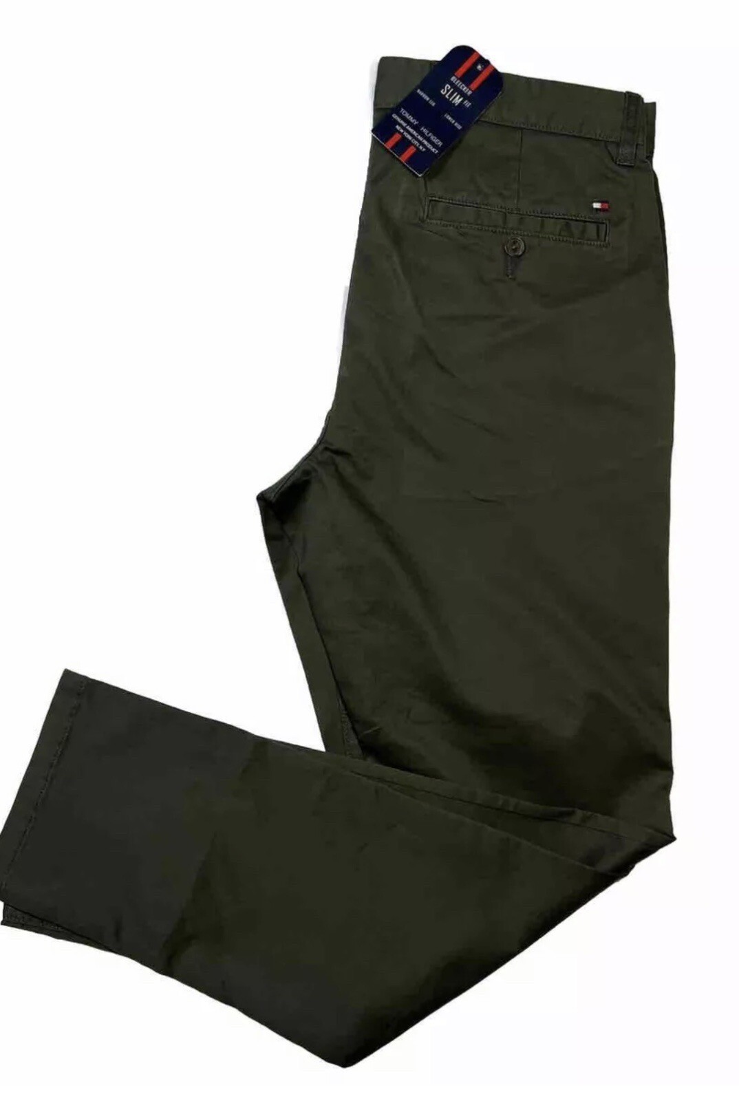 Tommy Hilfiger  Mens Slim Fit Bleecker Chinos, Green Size W32. L30 RRP£109 image 8
