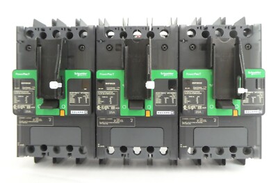 Schneider Electric BGF36025 3 Pole Circuit Breaker PowerPacT Lot of 3 Working