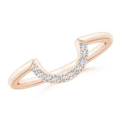 ANGARA 0.1 Ct Lab Grown Diamond U-Shaped Comfort Fit Wedding Ring in 14K Gold