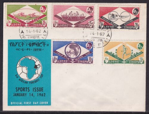 ETHIOPIA 1962 Sports set of 5 SG 526-530 on F.D.C. - Afbeelding 1 van 2