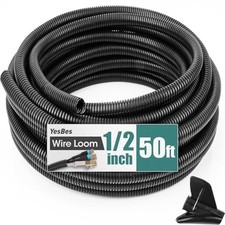 50 FT Wire Loom 1/2 Inch, Split Wire Loom Tubing Wire Conduit, Wire Protector...