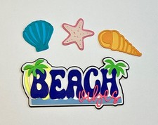 2D BEACH VIBES TITLE Die Cuts Premade paper for Cards  Scrapbook Making