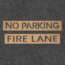 Kcgani 4" Cardboard Fire Lane No Parking Pavement Word Medium, Light Brown