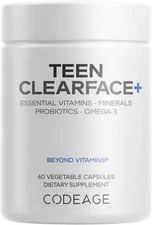 Codeage Teen Clearface Adolescent Face, Skin & Pimples, 60 Count (Pack of 1) 