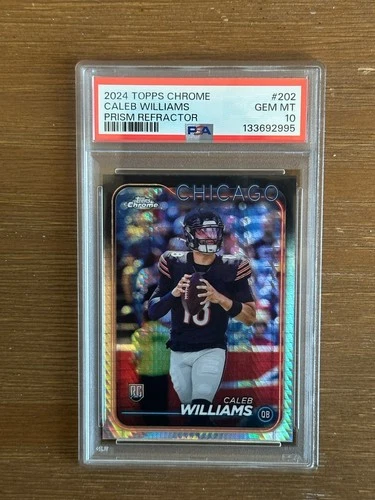 2024 Topps Chrome Caleb Williams Prism Refractor Rookie RC PSA 10 Chicago Bears